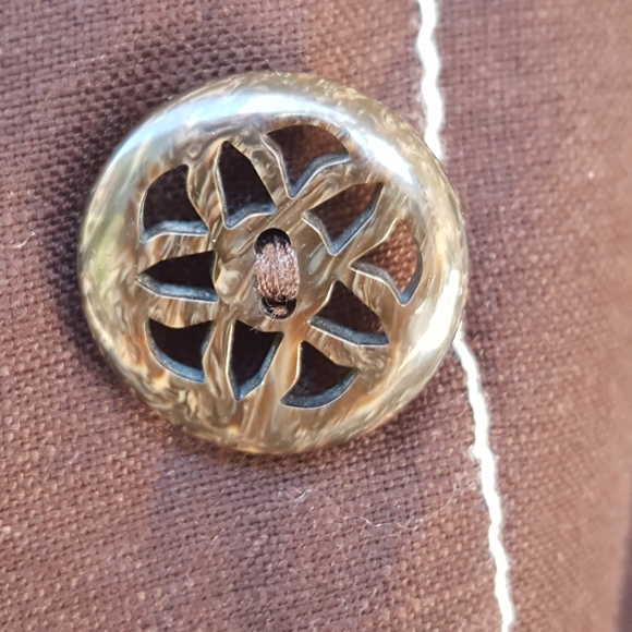 10 SCOTT TAYLOR LINED DARK BROWN BOLD WHITE STITCH BELTED UTILITY JACKET - Picture 13 of 16